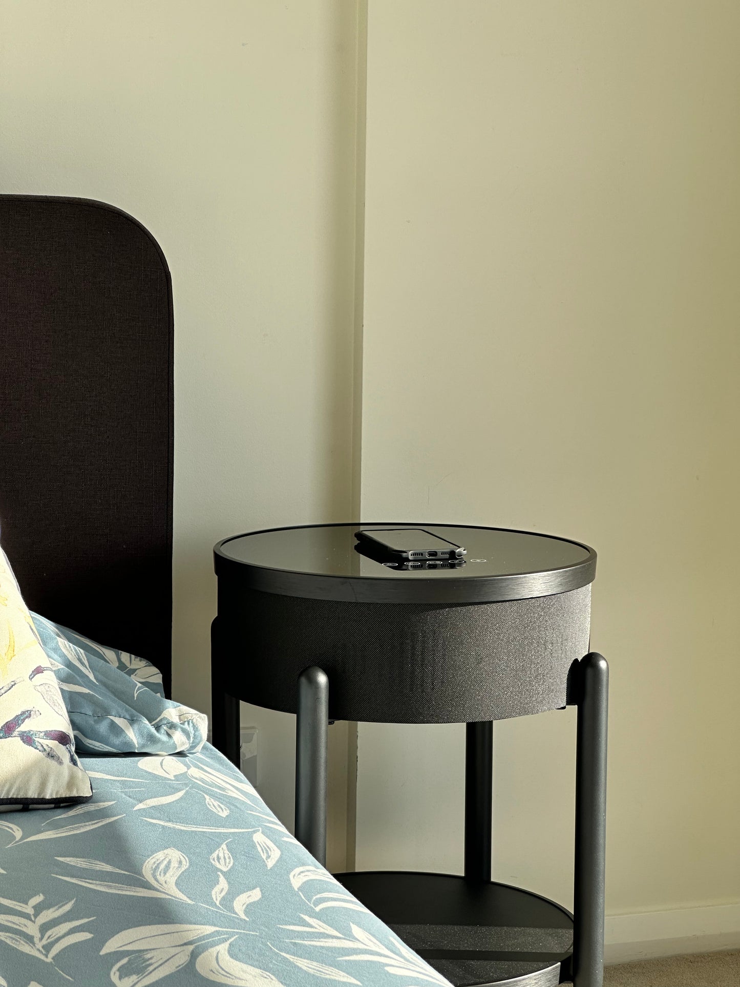 Smart Atlas Coffee Table with Wireless Charging Bluetooth Speaker LED Projection