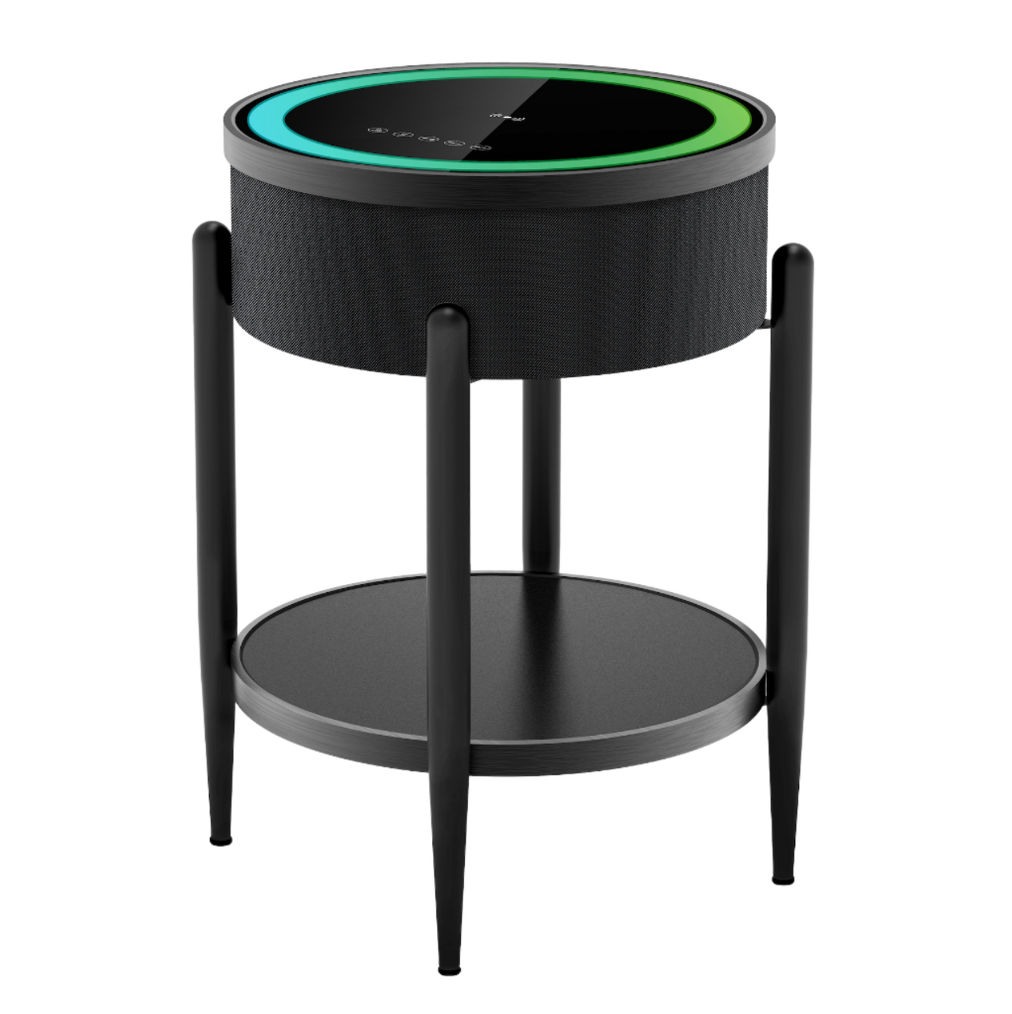 Smart Atlas Coffee Table with Wireless Charging Bluetooth Speaker LED Projection