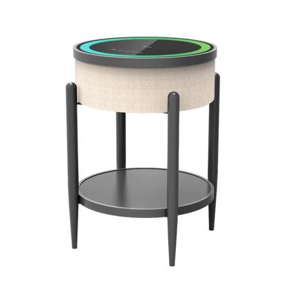 Smart Atlas Coffee Table with Wireless Charging Bluetooth Speaker LED Projection