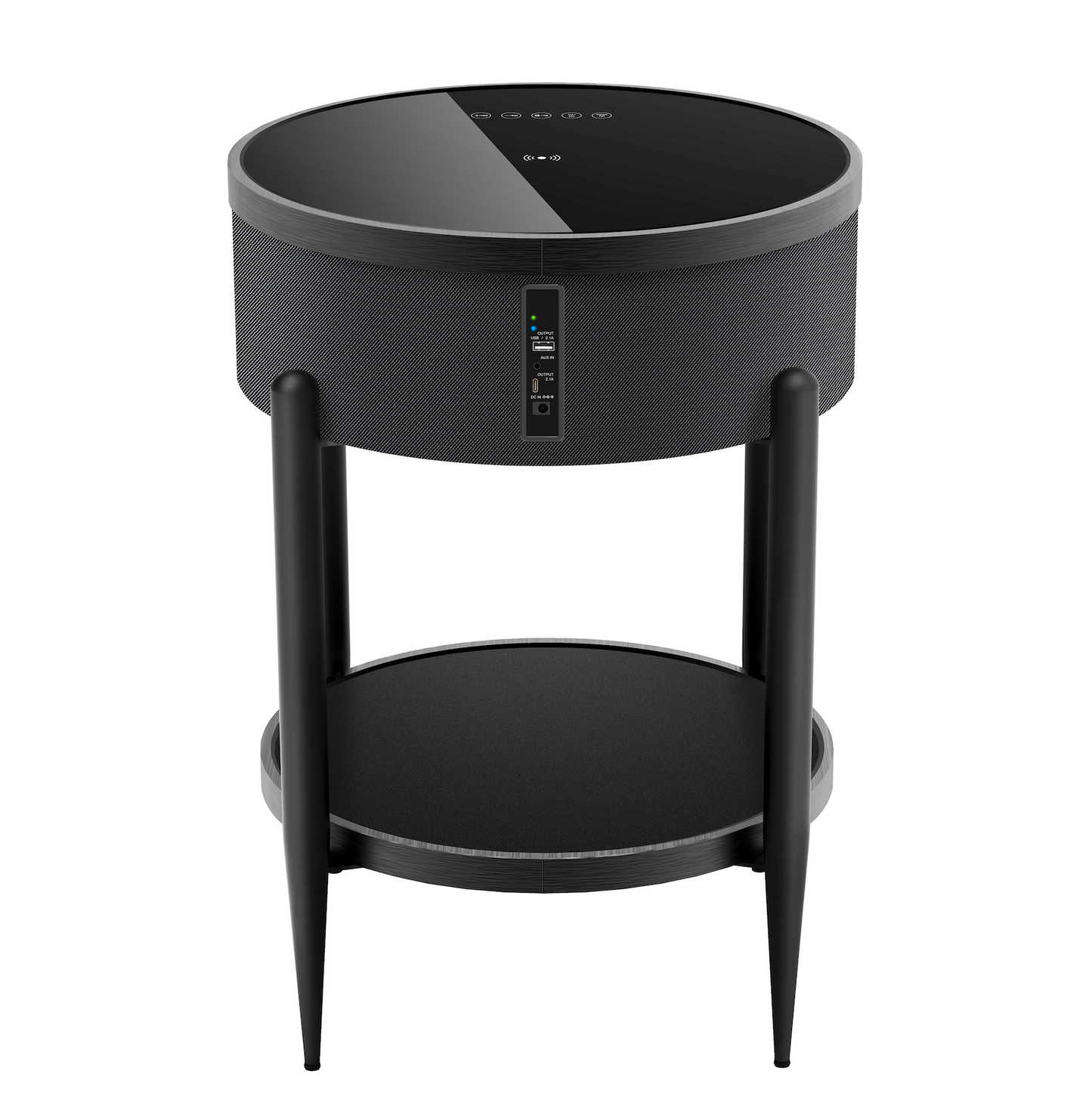 Smart Atlas Coffee Table with Wireless Charging Bluetooth Speaker LED Projection